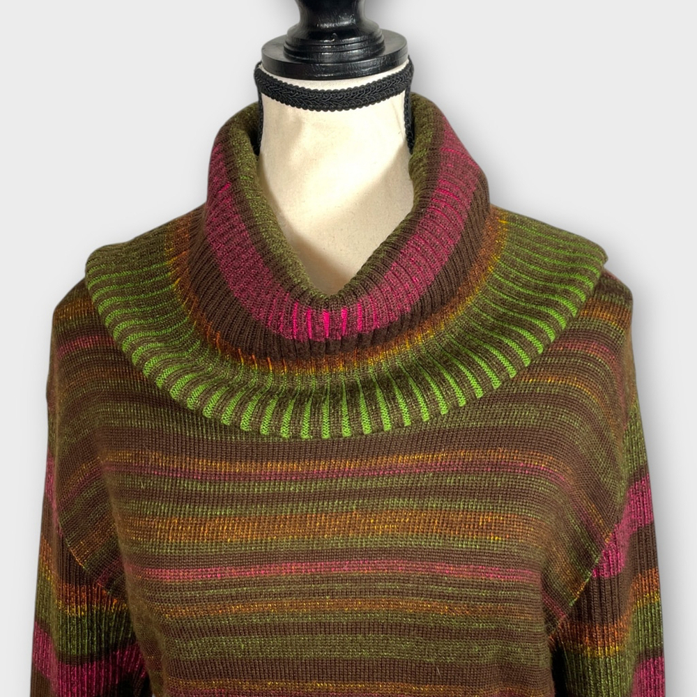 COCCOLE Cowl Neck Merino Wool Blend Sweater Womens LARGE Made in Italy - Picture 4 of 10